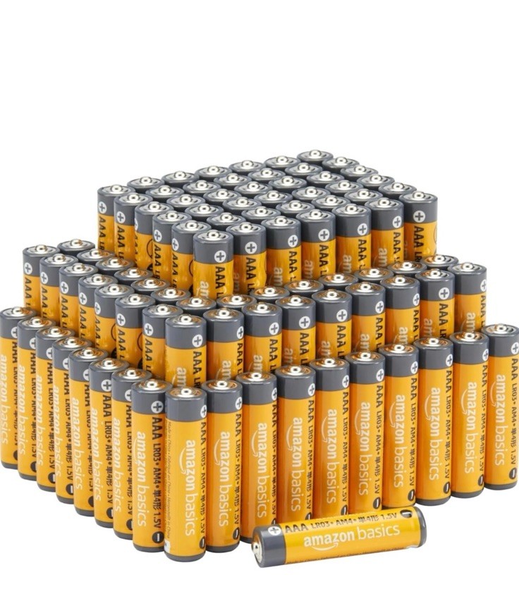 Amazon Basics AAA Alkaline Batteries, 1.5 Volt, 100 Count