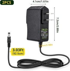 Facmogu 2Pack 5V 2A Power Adapter 10W 5.5×2.5mm Fit 5.5×2.1mm Socket