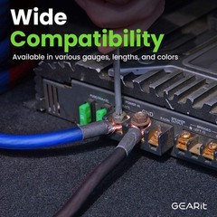 GEARit 0 Gauge 25′ 50′ CCA Amplifier Power / Amp Ground Wire, Black/Blue/Red.