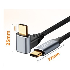 .›(50cm)90 Degree USB C Cable Angled USB C Extension Cable 4K 60Hz Professional