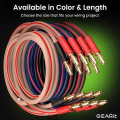 14 AWG Speaker Cable Banana Plugs OFC Copper Bi Wire Bi Amp HiFi 2 Pack
