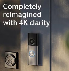 Ring Wired Doorbell Pro (3rd Gen) with Retinal 4K Camera 3D Motion (Deep Silver)