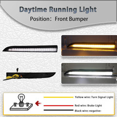 2001-04 Tacoma Front Bumper Trim LED DRL Sequential Turn Signal–Compatible