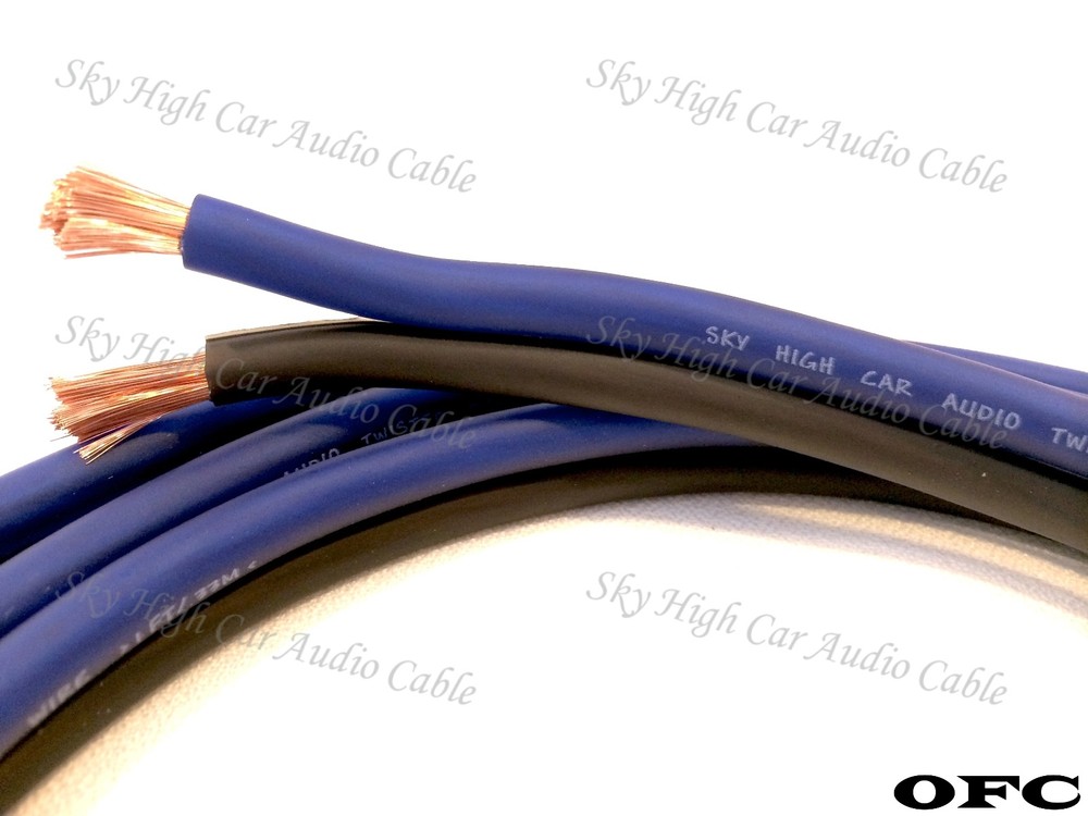 25′ feet OFC TRUE 8 Gauge AWG BL/BK Oxygen Free Speaker Wire Car Home Audio