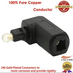 Toslink 90° Digital Optical Audio Cable Adapter Male to Female Right Angle L