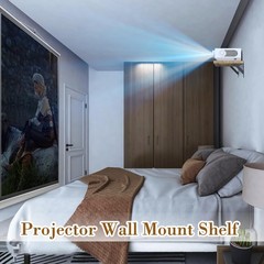 2PCS Oak Rustic Wood Projector Wall Mount Floating Shelf with Cable Ties Holder