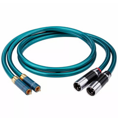 Pair OCC Copper Conductor Cord XLR to RCA HiFi Audio Extension Interconnect Wire