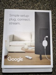 Google Chromecast with Google TV 4K Streaming Device Remote Box – used once.