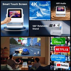 Native 1080P Mini Movie Projector with 1,000+ Apps$