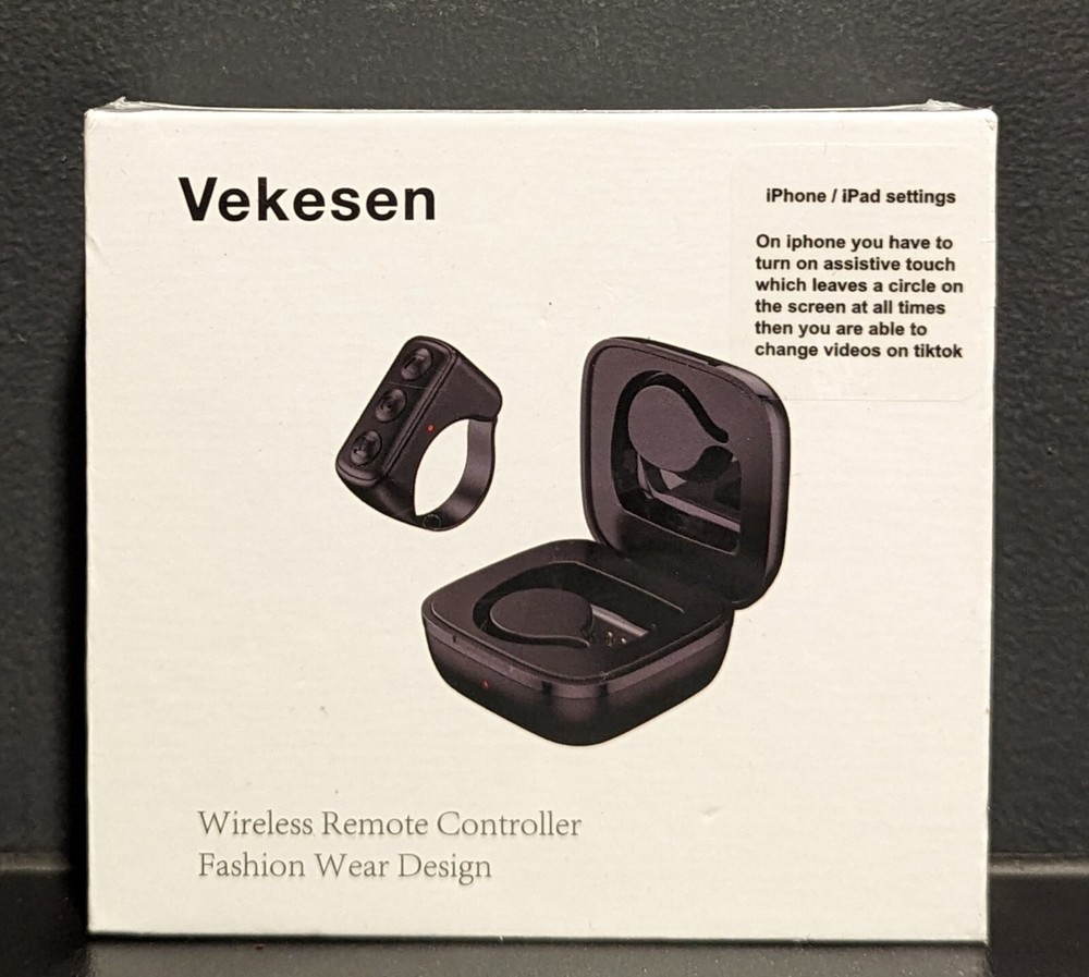 Vekesen Wireless Remote Control Ring Fashion Wear Design D01 Black New & Sealed