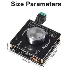 ZK-502H HIFI 2.0 Digital Power Amplifier Board Kits Bluetooth AUX USB