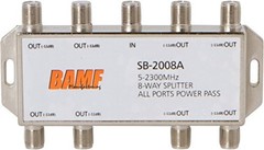 BAMF 8 Way Coaxial Cable Splitter, Bi-Directional Coax MoCA 5-2300MHz, RG6