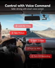 REDTIGER FTNT 128GB Card Voice Control 4K Dash Cam Front and Rear, Touch Screen