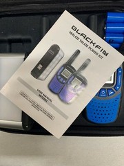 Black Fin WTK001 23 Mile Walkie Talkie Power Kit W/ Case & LED Bank Lantern