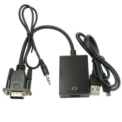 VGA To HDMI Output 1080P HD+ Audio TV AV HDTV Video Cable Converter Adapter