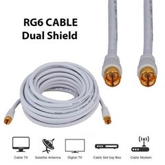 RG6 Dual Shield Coaxial Premium Cable TV Antenna DVR Satellite F-Type 18 AWG lot