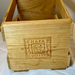Vtg Rustic Napa Valley Box Co. 20 CD DVD Video Game Display Wood Storage Crate
