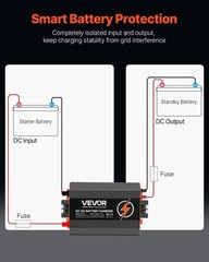 VEVOR 12V 60A DC to DC Charger Battery Charger 750W for Lead-Acid and Lithium