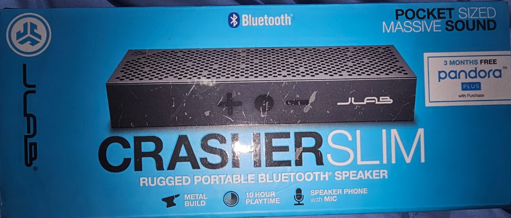 Jlab Audio Crasher Slim Rugged Portable Bluetooth Speaker 10 Hours of Playtime