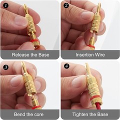 6 Pairs 24K Gold Banana Plugs for Secure Speaker Connections – Pure Copper