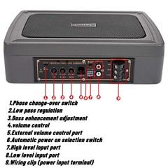 1200W Car Subwoofer Under-Seat Sub Woofer Speaker Stereo Slim Amplifier 6″*8″ US