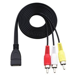 USB 2.0 A Female to 3 RCA Male Audio Video AV Adapter Cables for PC TV