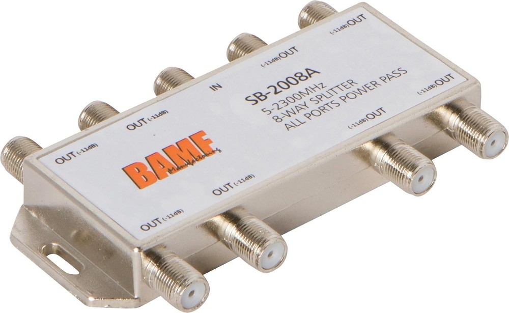 BAMF 8 Way Coaxial Cable Splitter, Bi-Directional Coax MoCA 5-2300MHz, RG6…
