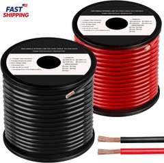 8 Gauge Automotive Power and Ground Wire Kit, 30ft Black/Red Cables