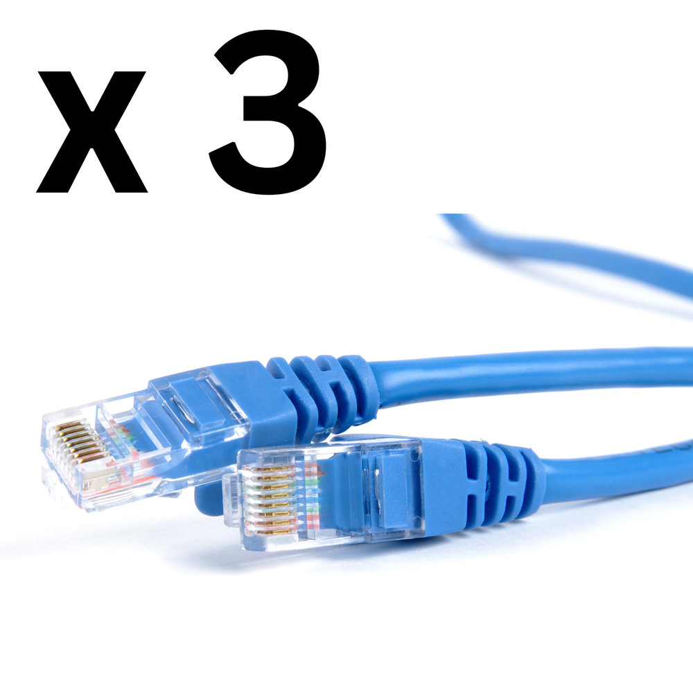 3 x 3Feet RJ45 Cat5e Ethernet Straight-Through Patch Network Cable 3 Pack