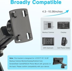 Backup Camera Monitor Mount – Windshield Suction Cup Mounting Bracket, Black