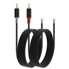 RCA to Speaker Wire Adapter, 2 Bare Cables Plug Adapter – 6.6FT