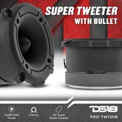DS18 PRO-TW120B 3” PRO Aluminum Super Bullet Tweeter – 240 Watts (Pair)