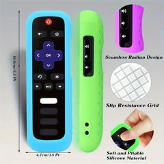 3P Silicone Remote Control Cover For Roku Glow-In-The-Dark TV Remote Holder Case