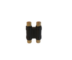 Radio Shack RCA Type Jacks Black Gold Dual Coupler Zinc Alloy Audio Vtg 2001