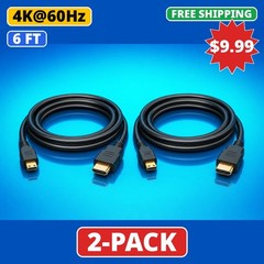 Mini HDMI to HDMI Cable 6FT 4K Set of 2 for Camera Camcorder DSLR Tablet to HDTV