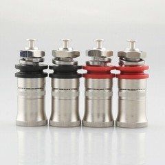 4 Pcs Rhodium Plated Speaker Amplifier Binding Post Terminal Banana Plug Socket