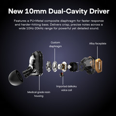 7Hz x Crinacle Zero:2 Updated 10mm Dynamic Driver IEM Wired Earbuds for Musician