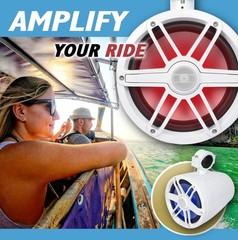 1PCS Audio 6-1/2″ 2-Way 150W Marine Tower Boat Speaker 12V DC RGB LED Light