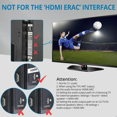 192Khz HDMI ARC Audio Extractor to Optical TOSLINK SPDIF & Coaxial Audio Splitte