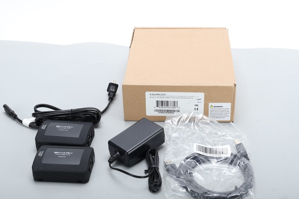 Binary B-350-USB2-CATX USB 2.0 Cat 5e/6 Extender Balun Kit With Accessories