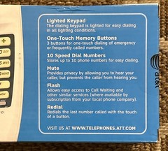 AT&T Trimline Corded Phone Single Line, 13 Number Memory, Lighted Keypad, NEW!