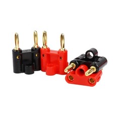 10PCS Dual Banana Plugs 4mm Gold Speaker Connector for Amp Safe Reliable