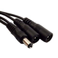 1pc 5.5mm x 2.1mm DC Power 1 Male to 2 Female Port Y Splitter Cable Cord 12V