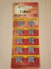 10 piece LR44 Tcbest 1.5v A76 L1154 AG13 357 New Alkaline Battery Expire 12/2031