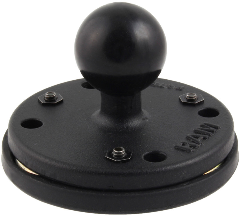RAM-B-202-339U RAM 2.5-Inch MAGNETIC Round Base w/ AMPs Hole Pattern 1-Inch Ball