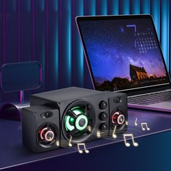 2.1 Channel Desktop Speakers RGB USB 3.5mm AUX for PC Laptop Gaming Bass Control