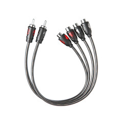 1Ft RCA 1 Male to 2 Female Audio Speaker Y Adapter Splitter Cable (2 Pack)