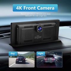 10.26″ Carplay Dash Camera Dvr Android Auto WiFi FM Rearview Camera Support 4K