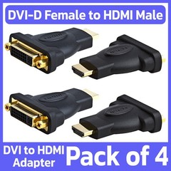 4 Pack HDMI Male to DVI-D 24+1 Pin Female Adapter HDTV Monitor Display Converter