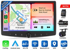 6+64 Android 13 10.1″ QLED Double 2 Din Car Stereo CarPlay Radio GPS WiFi 4G LTE